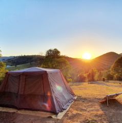 Camping in a Tent what a view