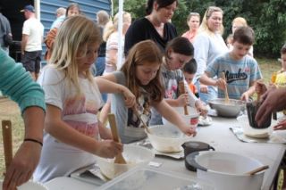 Kids making damper